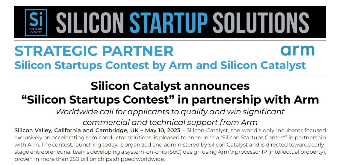 Arm + Silicon Catalyst: Startup Contest